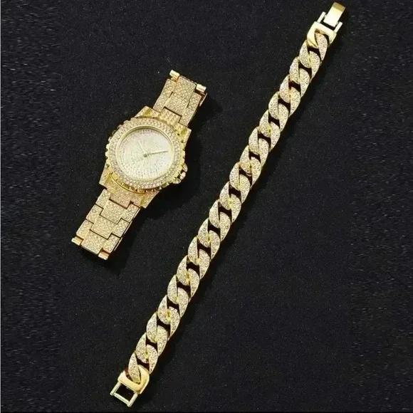 Alloy Watch Ladies Wristwatch 2pcs/set Fancy.. Sophisticated..NWT - Picture 3 of 8